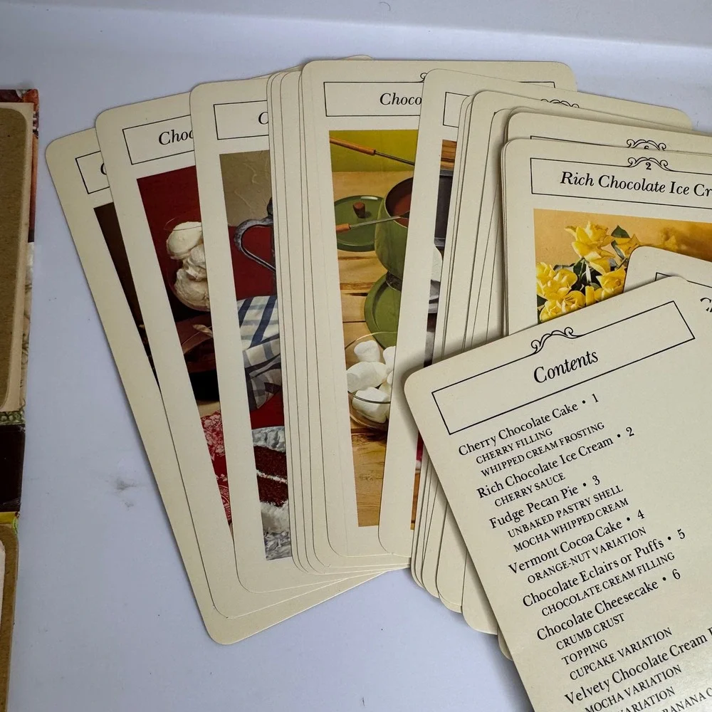 Vintage 1976 Hersheys Cocoa The Dessert Collector Recipe Card Box Set 29 Cards